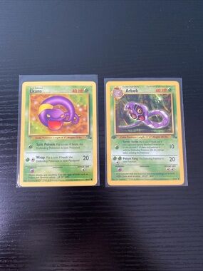 Pokemon Green and Purple Ekans & Arbok Trading Cards
